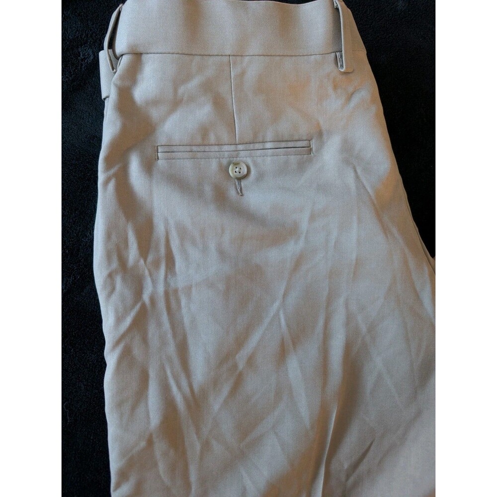 Haggar Premium Comfort Dress Pants Classic Khaki Tan 36x32 Preppy Academia Golf image 7